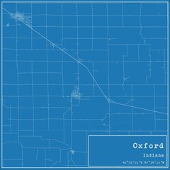 Blueprint US city map of Oxford, Indiana.