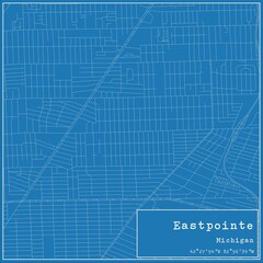 Blueprint US city map of Eastpointe, Michigan.