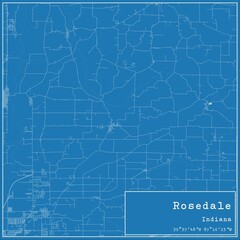 Blueprint US city map of Rosedale, Indiana.