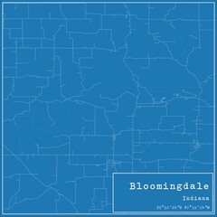 Blueprint US city map of Bloomingdale, Indiana.