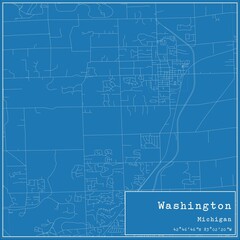 Blueprint US city map of Washington, Michigan.
