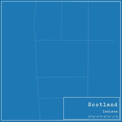 Blueprint US city map of Scotland, Indiana.