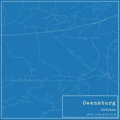 Blueprint US city map of Owensburg, Indiana.