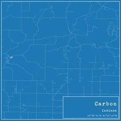 Blueprint US city map of Carbon, Indiana.