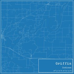 Blueprint US city map of Griffin, Indiana. - obrazy, fototapety, plakaty