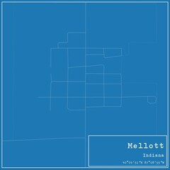 Blueprint US city map of Mellott, Indiana.