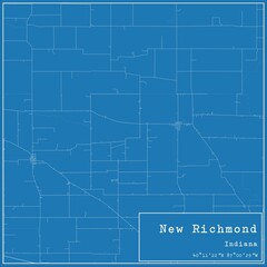 Blueprint US city map of New Richmond, Indiana.