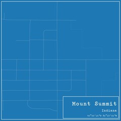 Blueprint US city map of Mount Summit, Indiana.