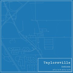 Blueprint US city map of Taylorsville, Indiana.