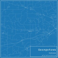Blueprint US city map of Georgetown, Indiana.