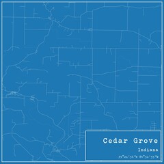 Blueprint US city map of Cedar Grove, Indiana.