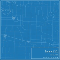 Blueprint US city map of Larwill, Indiana.