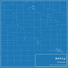 Blueprint US city map of Amboy, Indiana.