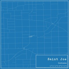 Obraz premium Blueprint US city map of Saint Joe, Indiana.