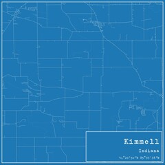 Blueprint US city map of Kimmell, Indiana.