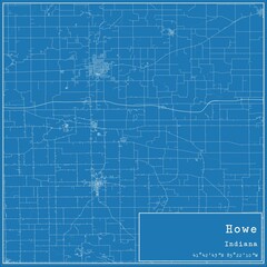 Blueprint US city map of Howe, Indiana.