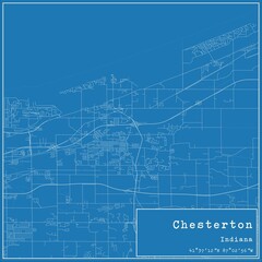 Blueprint US city map of Chesterton, Indiana.
