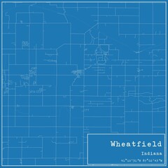 Blueprint US city map of Wheatfield, Indiana.