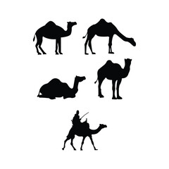 Camel silhouette vector art illustration.