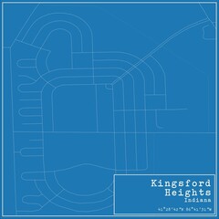 Blueprint US city map of Kingsford Heights, Indiana.