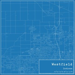Blueprint US city map of Westfield, Indiana.
