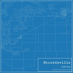 Blueprint US city map of Mccordsville, Indiana.