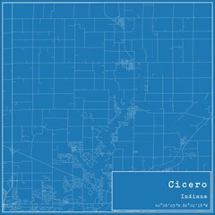 Blueprint US city map of Cicero, Indiana.