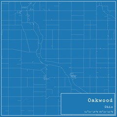 Blueprint US city map of Oakwood, Ohio.