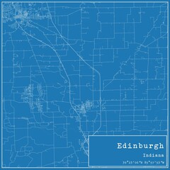 Blueprint US city map of Edinburgh, Indiana.