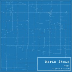 Blueprint US city map of Maria Stein, Ohio.