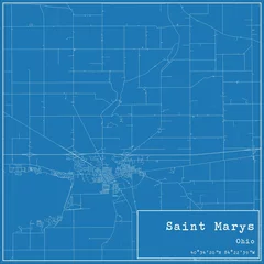 Fotobehang Blueprint US city map of Saint Marys, Ohio. © Rezona