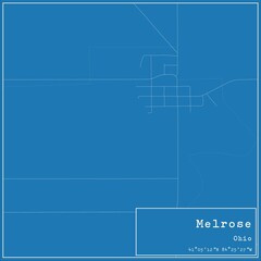 Blueprint US city map of Melrose, Ohio.