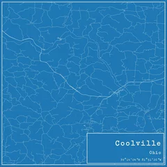 Fotobehang Blueprint US city map of Coolville, Ohio. © Rezona
