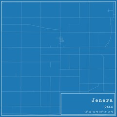 Blueprint US city map of Jenera, Ohio.