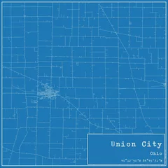 Fotobehang Blueprint US city map of Union City, Ohio. © Rezona