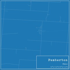 Blueprint US city map of Pemberton, Ohio.