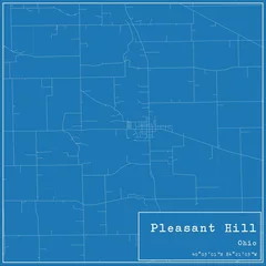Fotobehang Blueprint US city map of Pleasant Hill, Ohio. © Rezona