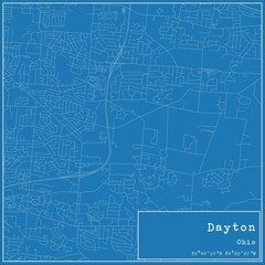 Obraz premium Blueprint US city map of Dayton, Ohio.