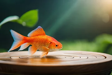 Fotobehang goldfish in aquarium © awais