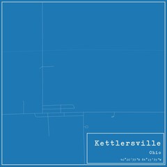 Blueprint US city map of Kettlersville, Ohio.
