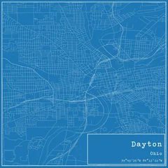Fotobehang Blueprint US city map of Dayton, Ohio. © Rezona