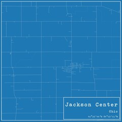 Blueprint US city map of Jackson Center, Ohio.