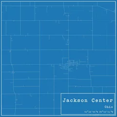 Fotobehang Blueprint US city map of Jackson Center, Ohio. © Rezona