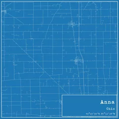 Fotobehang Blueprint US city map of Anna, Ohio. © Rezona