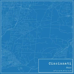 Fotobehang Blueprint US city map of Cincinnati, Ohio. © Rezona