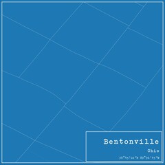 Blueprint US city map of Bentonville, Ohio.
