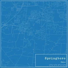 Fotobehang Blueprint US city map of Springboro, Ohio. © Rezona