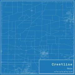 Fotobehang Blueprint US city map of Crestline, Ohio. © Rezona
