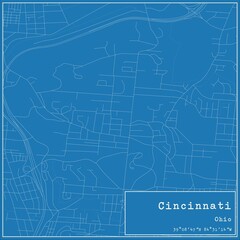 Fototapeta premium Blueprint US city map of Cincinnati, Ohio.