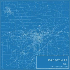 Fotobehang Blueprint US city map of Mansfield, Ohio. © Rezona